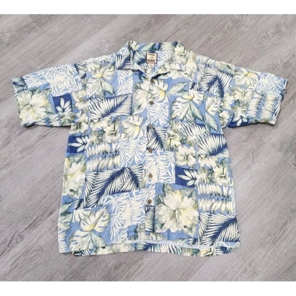 Tommy Bahama Shirt Large Floral Hibiscus Button Up Silk Hawaiian Loop Collar - Picture 2 of 6
